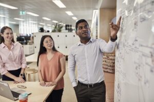 Team members in Origin's Sydney office.