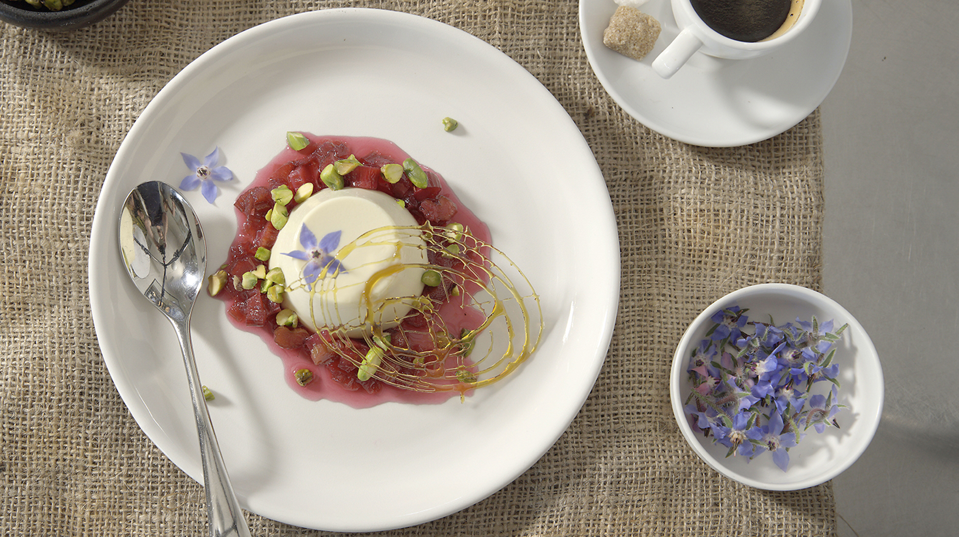 Honey panna cotta with rhubarb recipe The Origin Blog