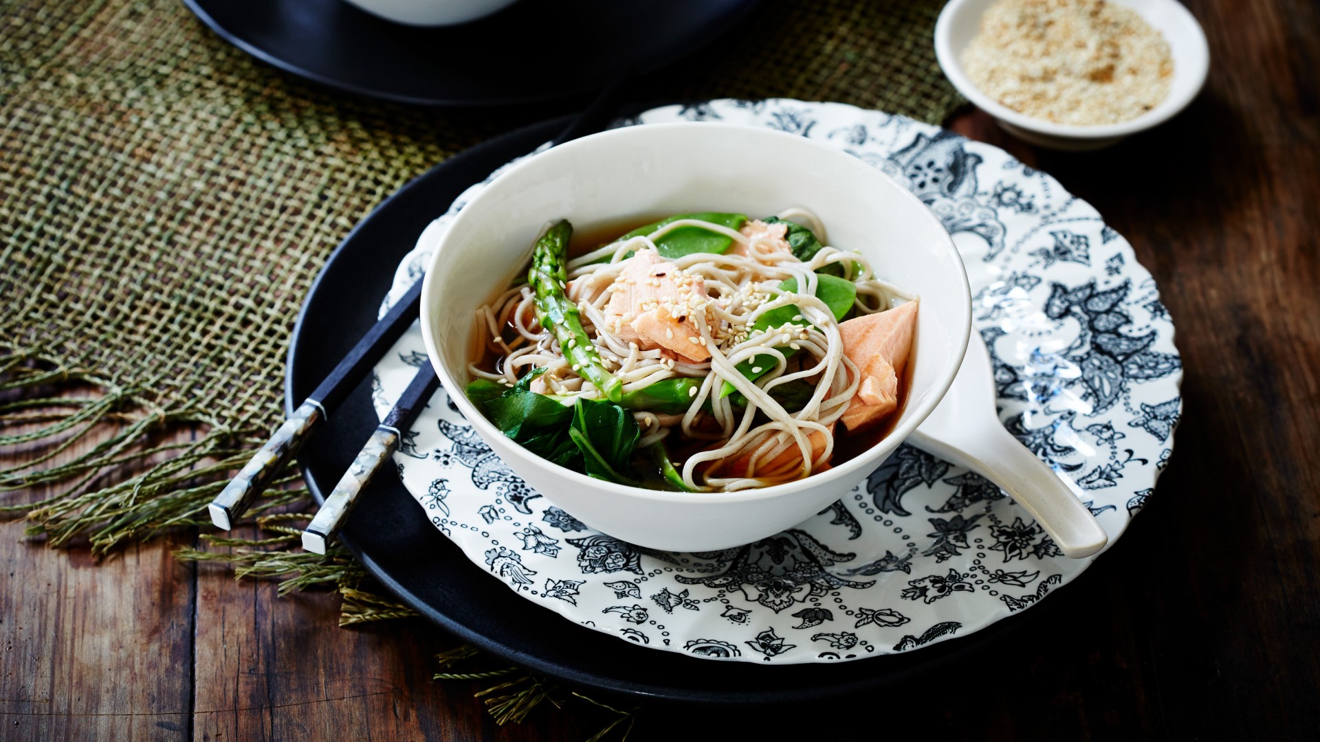 SoyPoached Salmon With Noodles Recipe