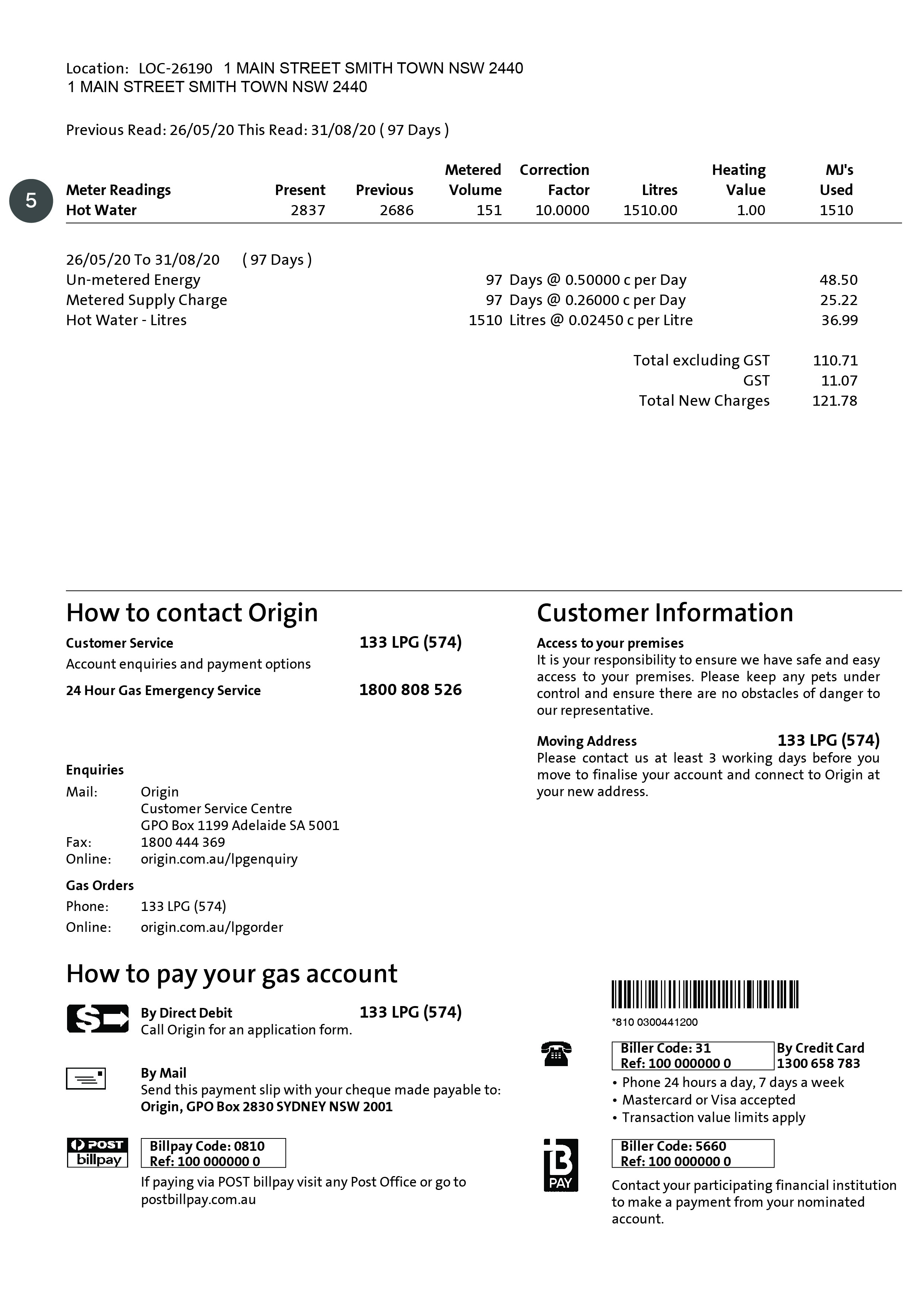 Page 2 of LPG bill