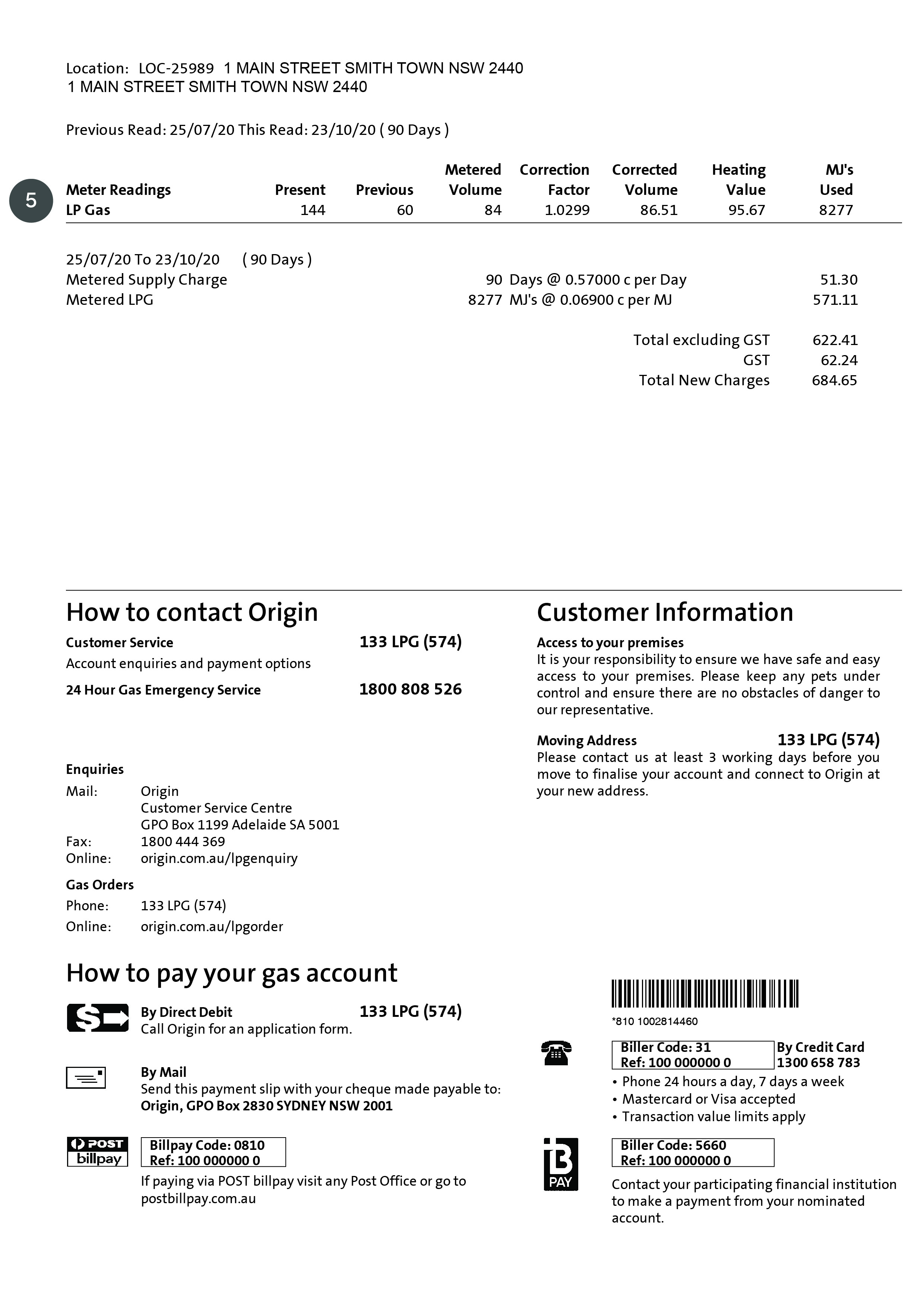 Page 2 of LPG bill