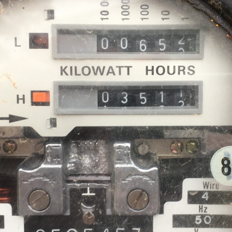 electricity dial meter two registers