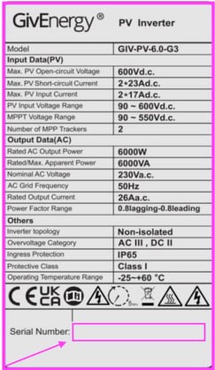 Find your solar battery and inverter serial numbers | Help & Support