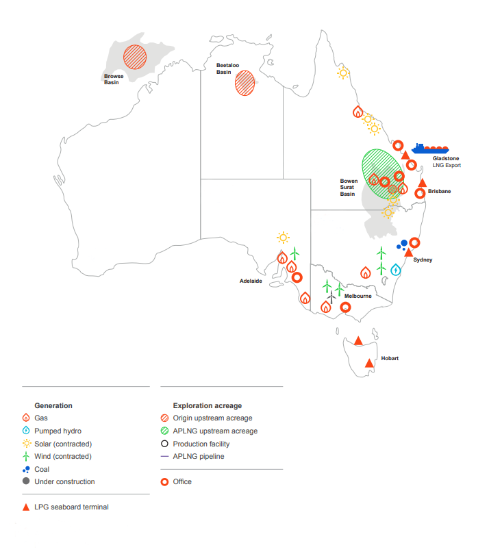 Graphical image of Australia and all the generation resources located across the map.