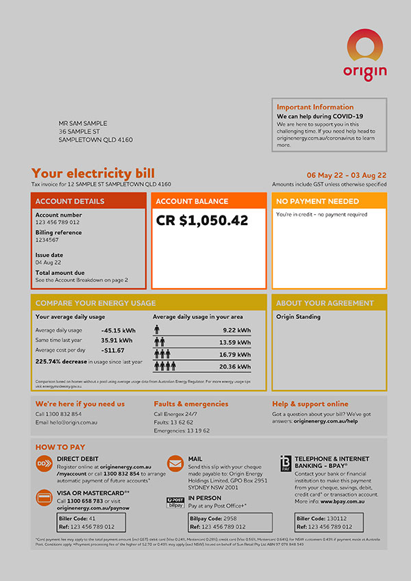 How to read your energy bill (VIC) Help & Support
