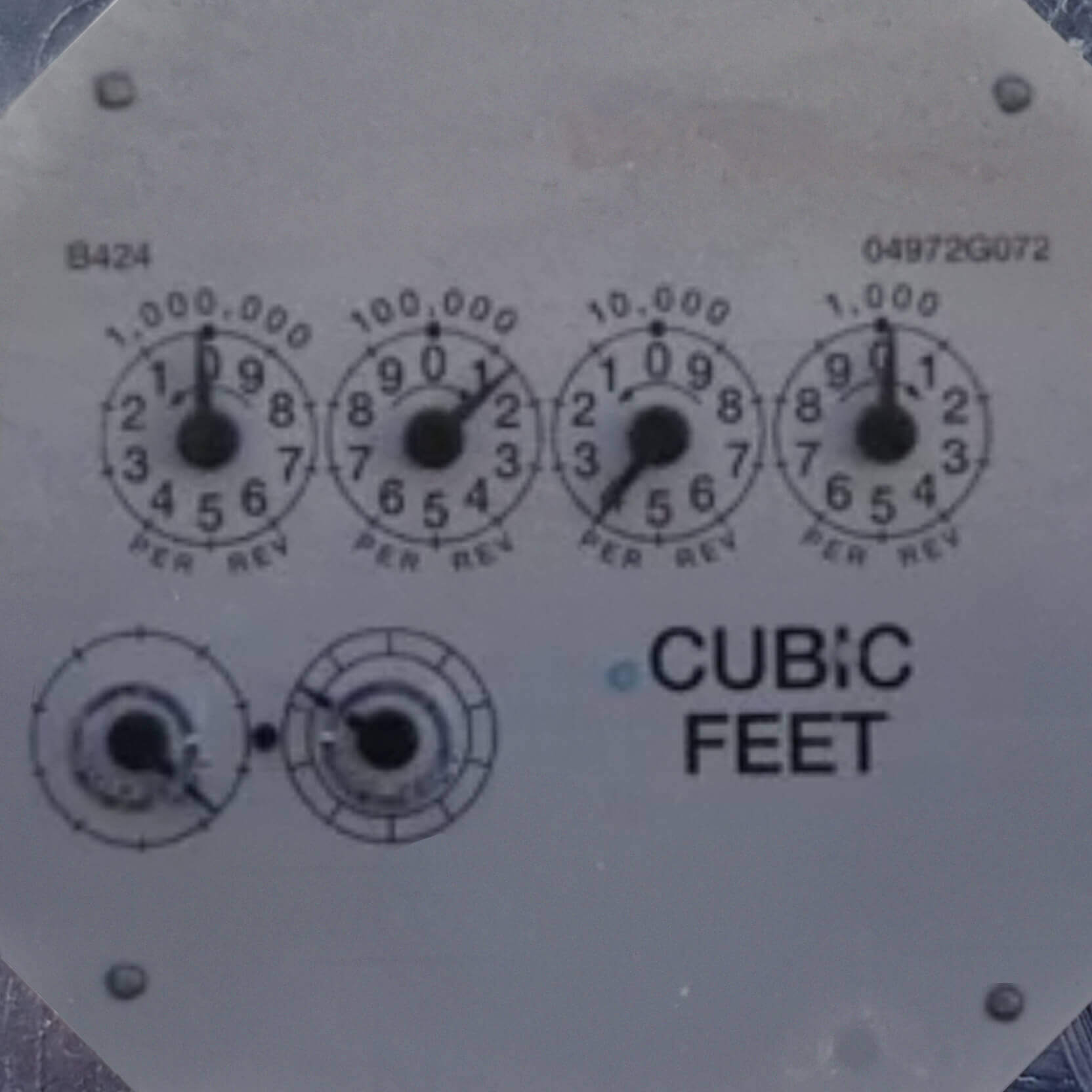Gas clock meter
