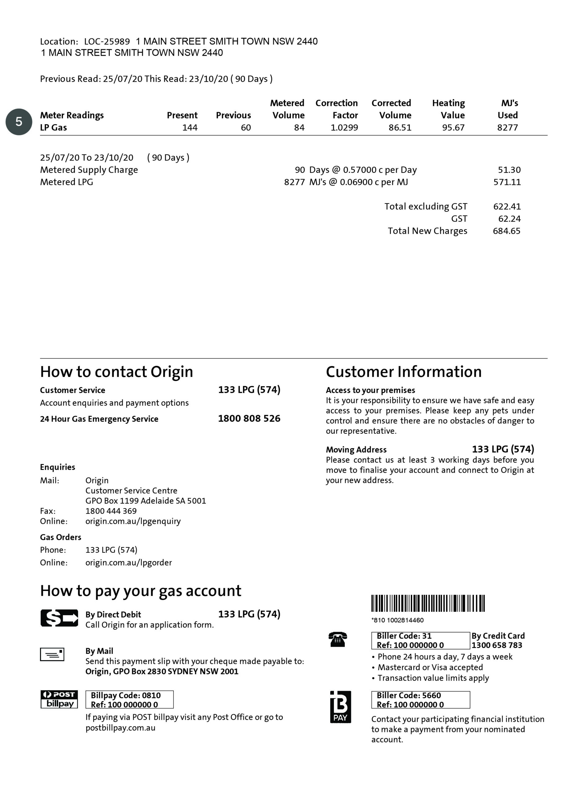 Page 2 of LPG bill